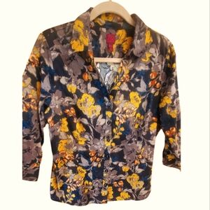 212 Stretch Women's 3/4 Sleeve Button Front Shirt Size L